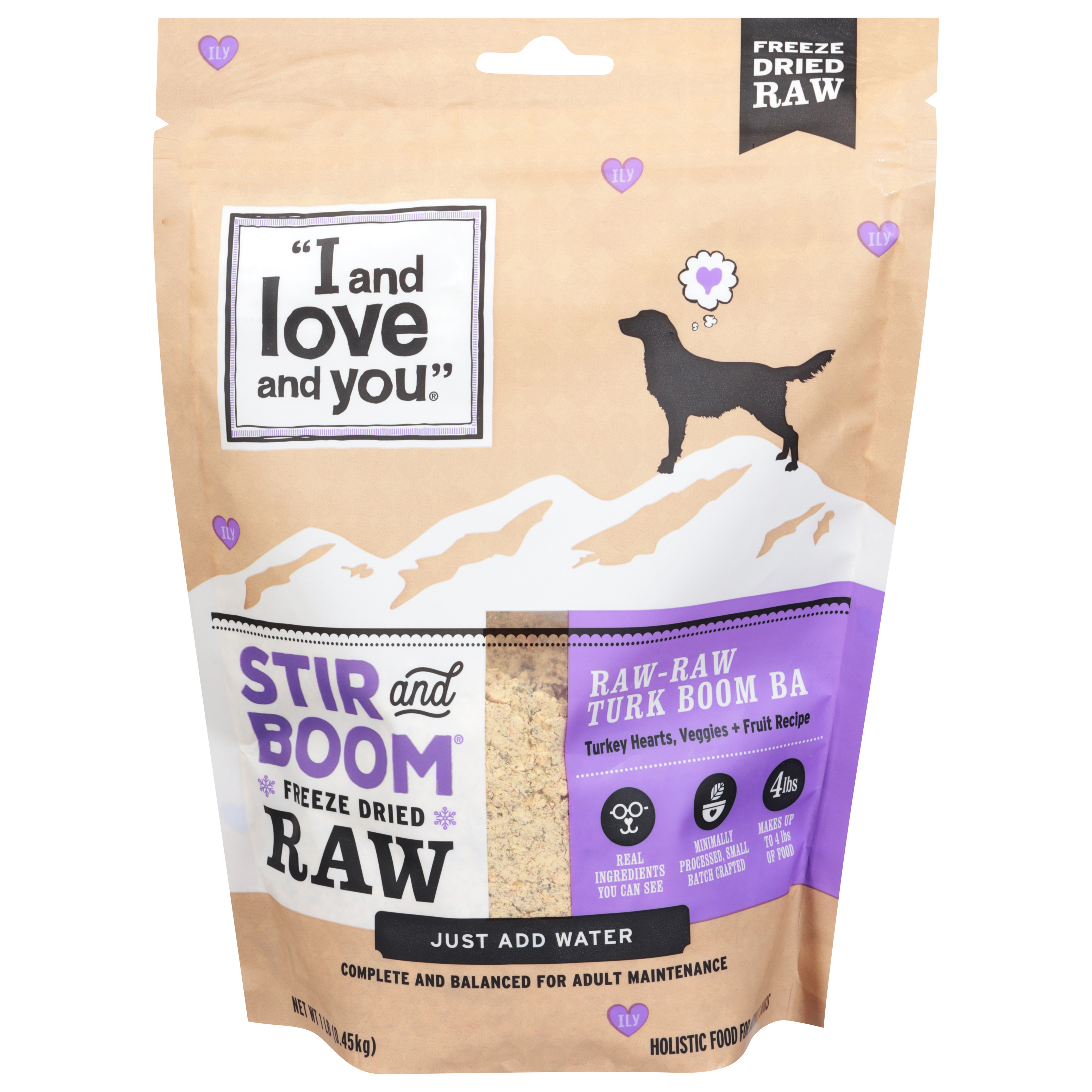 I and Love and You Adult Holistic Freeze Dried Raw Turk Boom Ba Food for Dogs