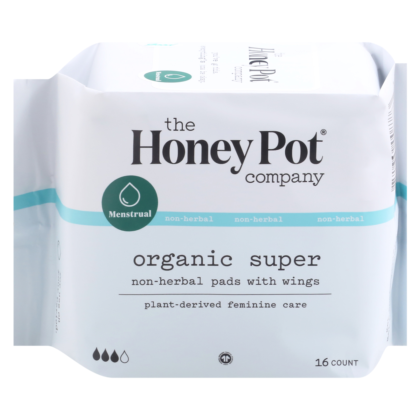 The Honey Pot Organic Super Non-Herbal with Wings Pads