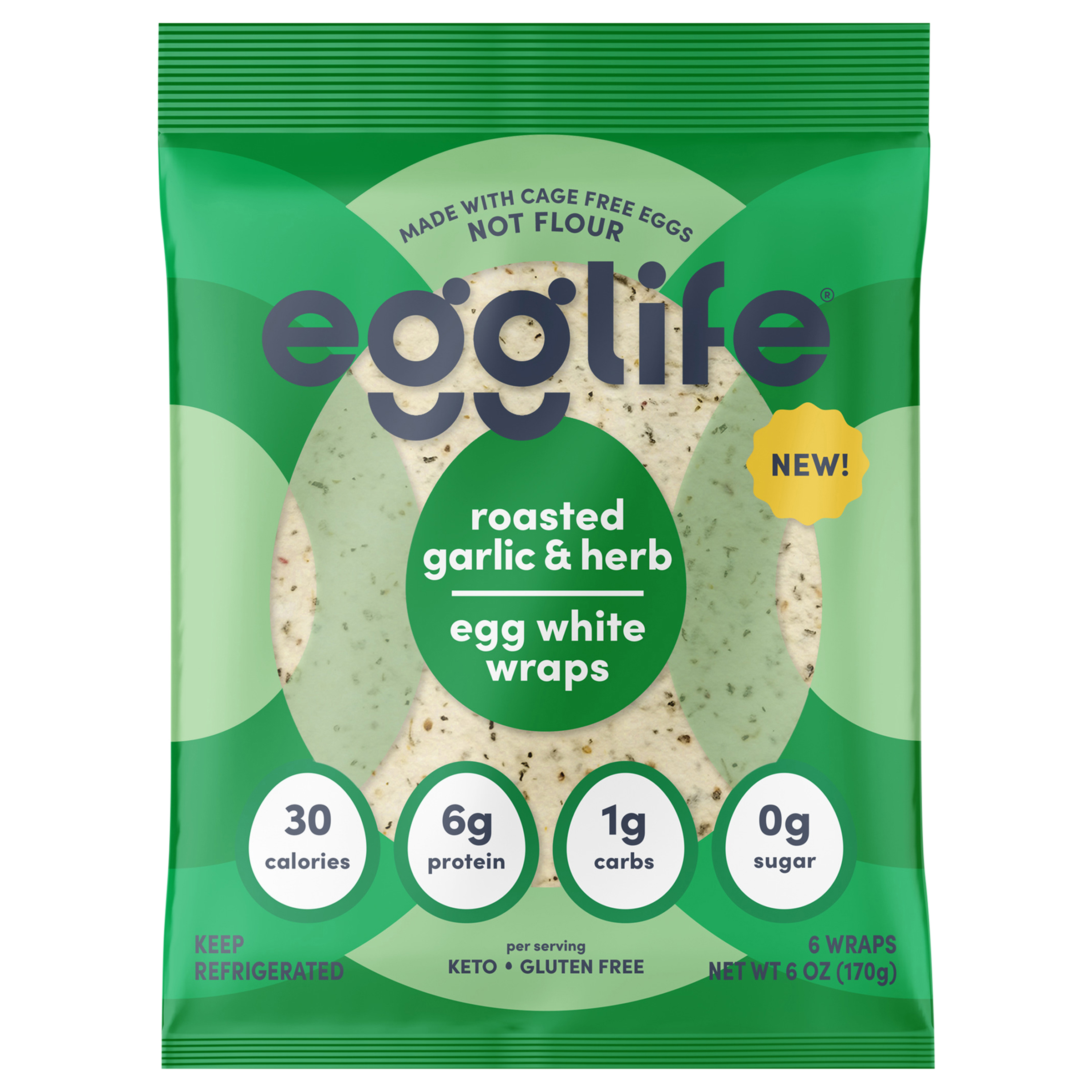 Egglife Roasted Garlic & Herb Egg White Wraps