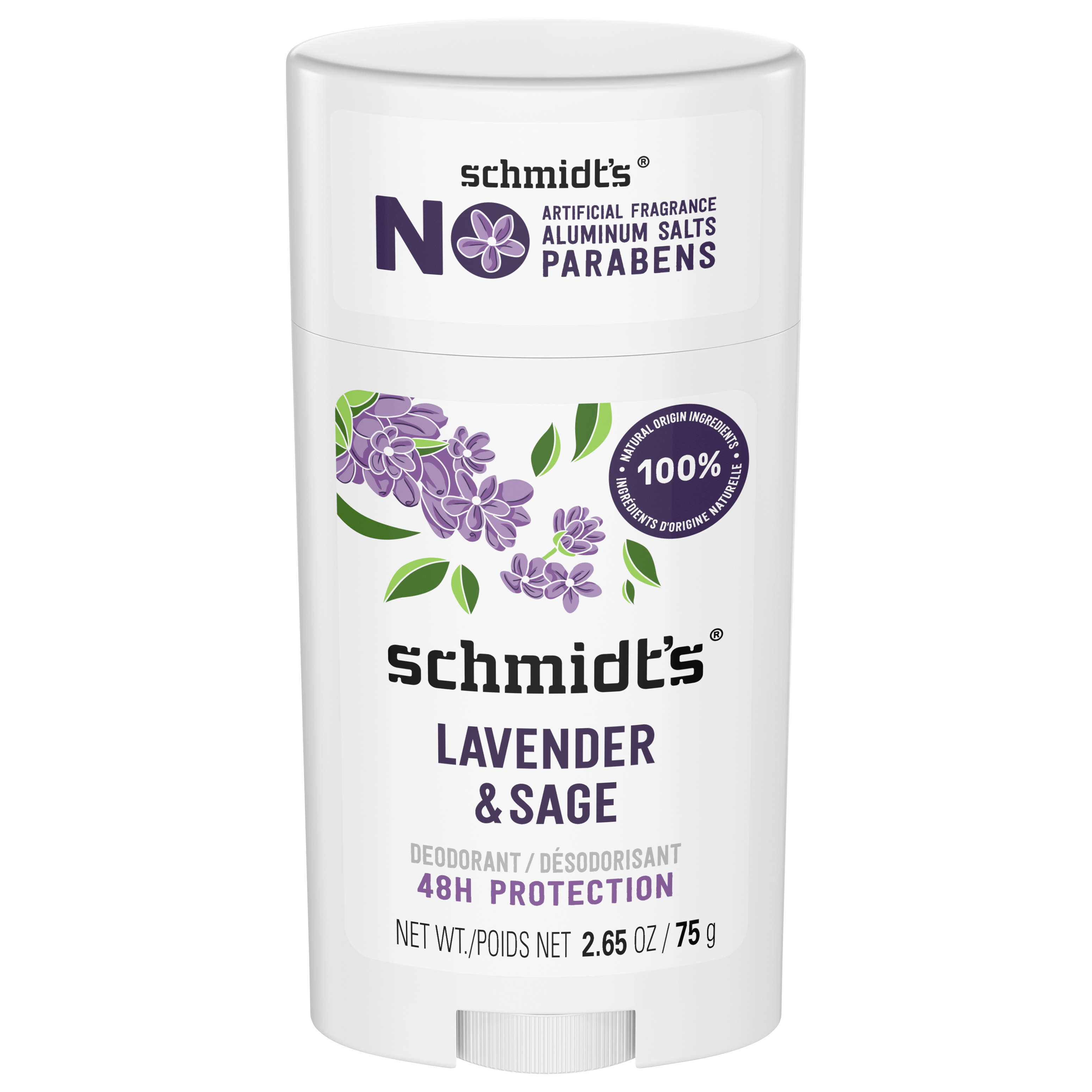 Schmidt's Lavender & Sage with 24 Hour Odor Protection Aluminum-Free Vegan Deodorant
