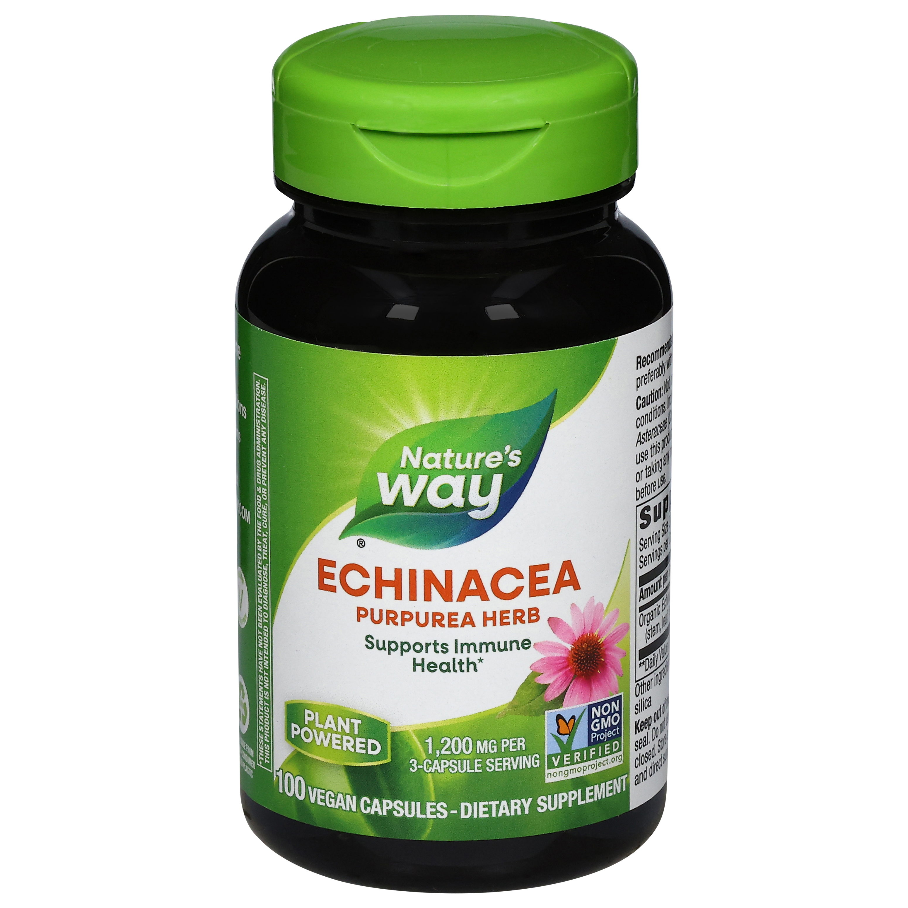 Nature's Way 1200 mg Echinacea Purpurea Herb 100 Vegan Capsules
