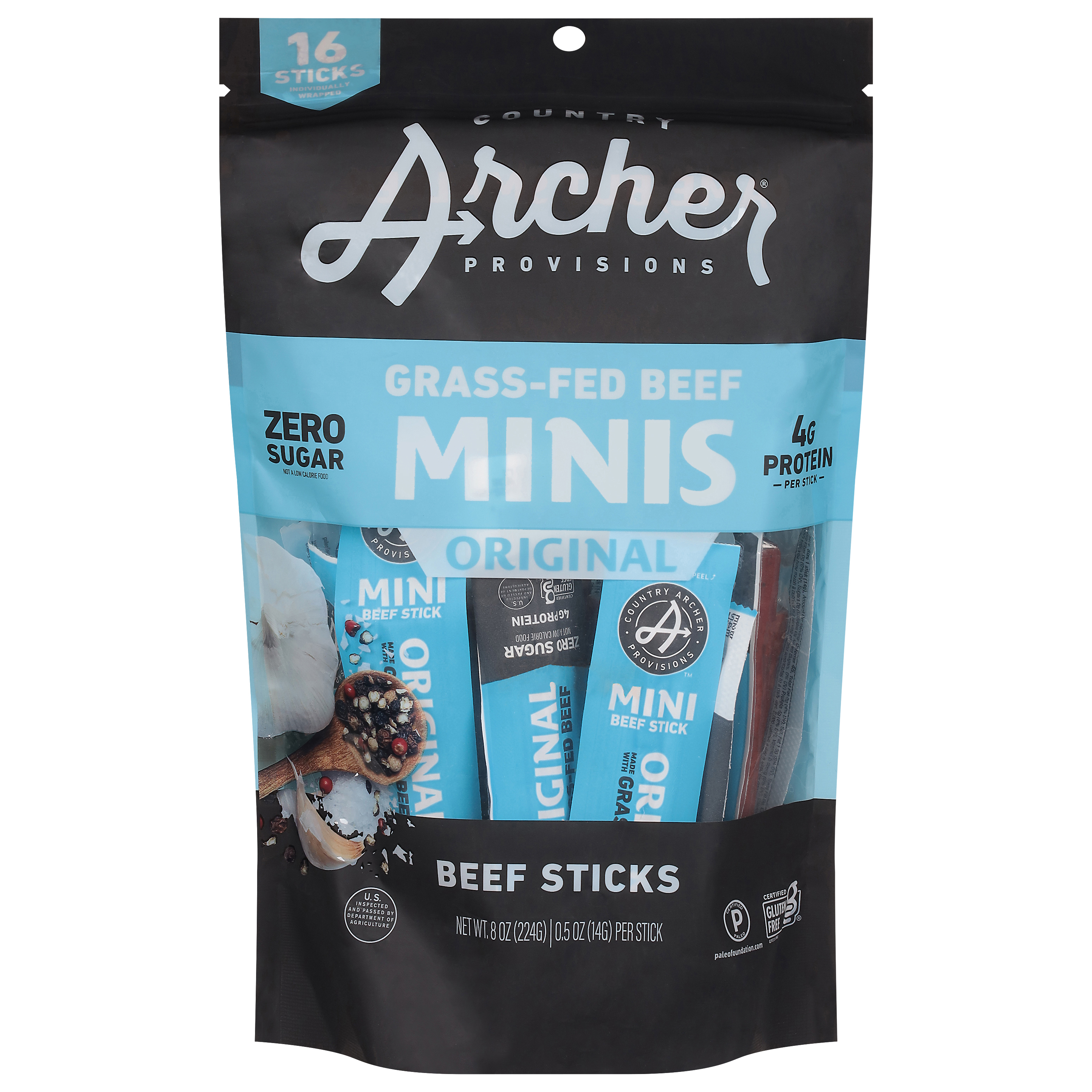 Country Archer Grass-Fed Original Beef Sticks Minis
