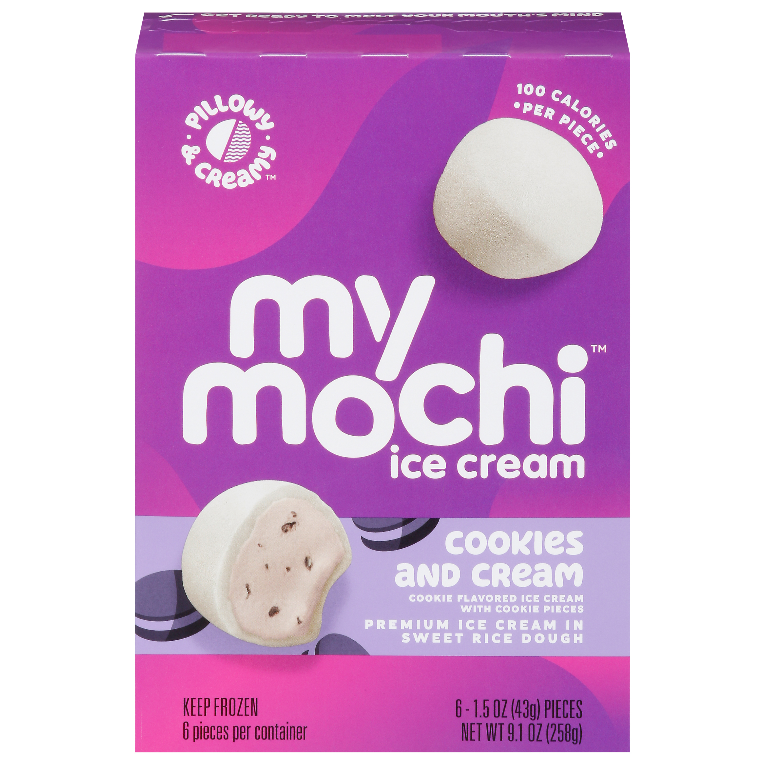 My/Mochi Cookies and Cream Ice Cream 6 - 1.5 oz Pieces