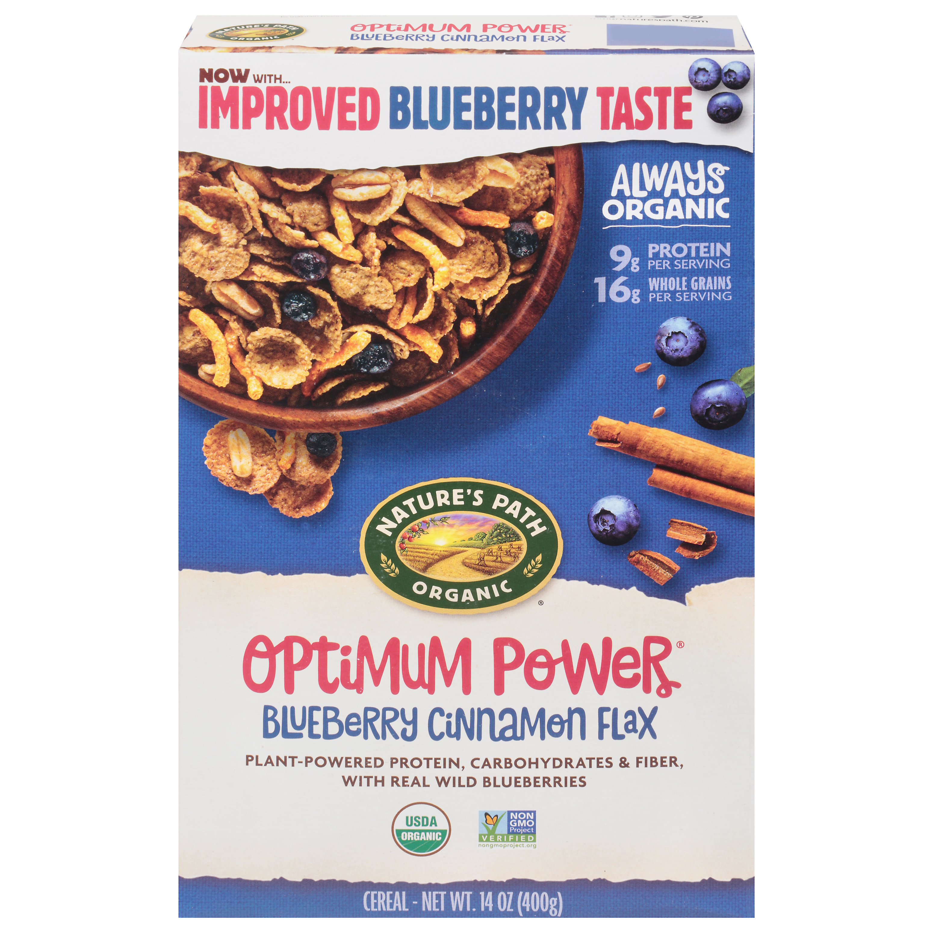 Nature's Path Organic Optimum Power Blueberry Cinnamon Flax Cereal