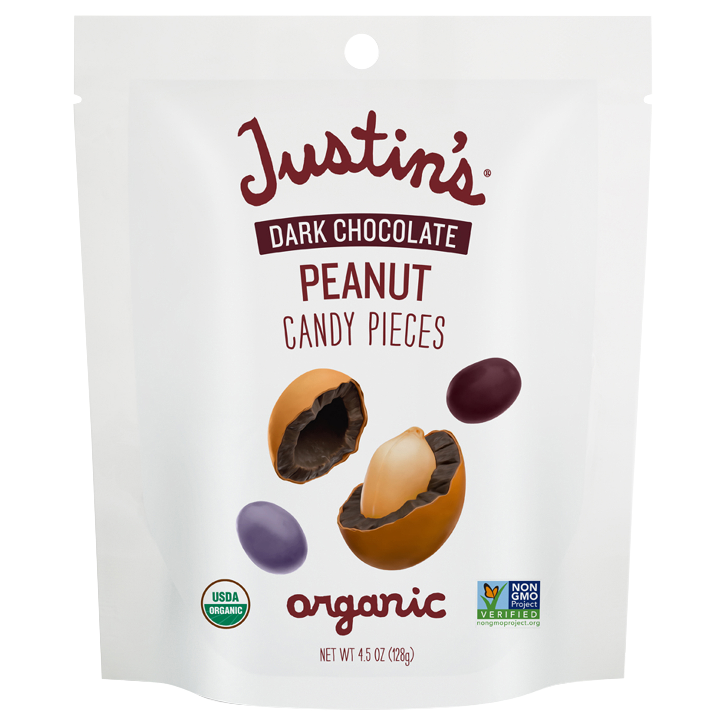 Justin’s Organic Dark Chocolate Peanut Candy Pieces,