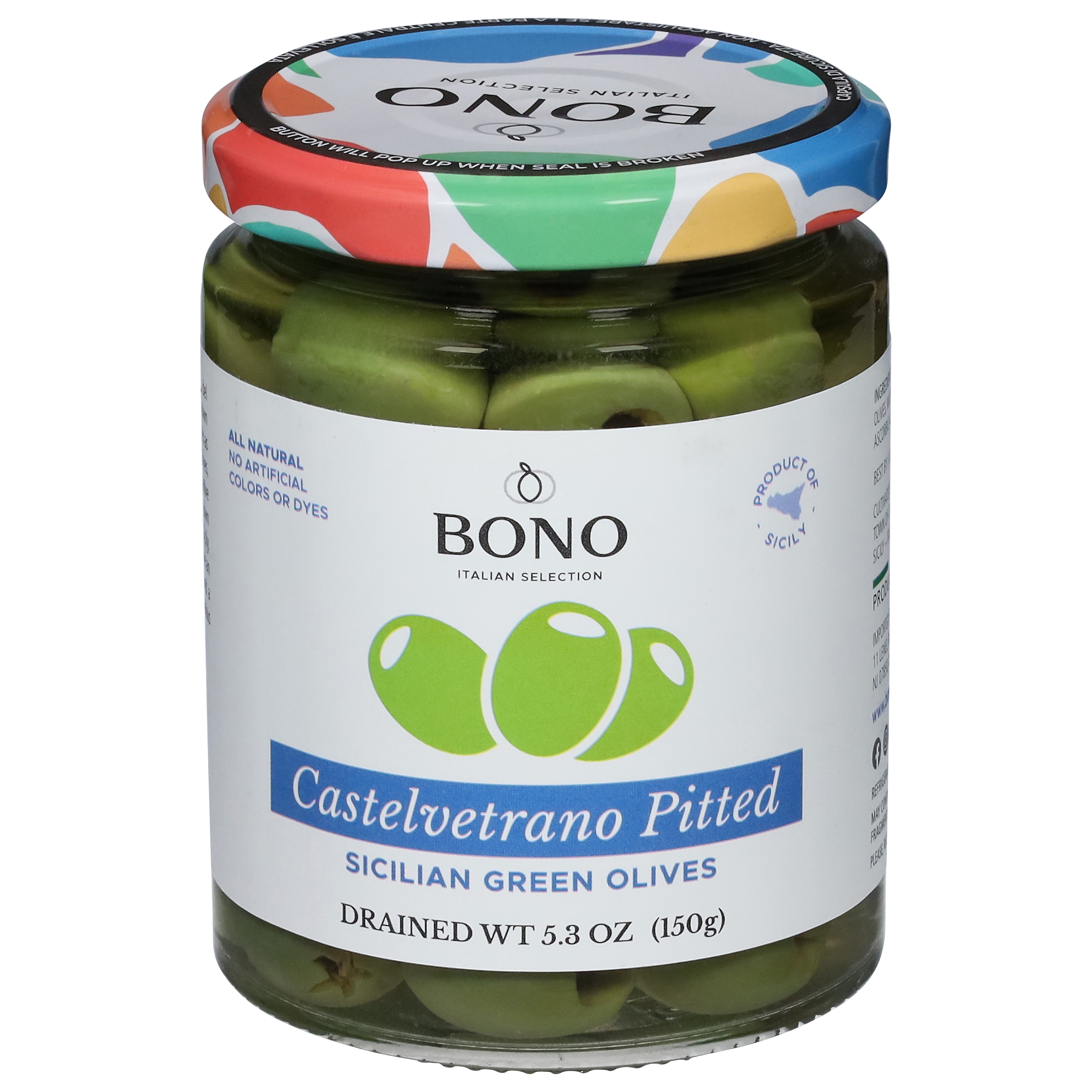 Bono Castelvetrano Pitted Sicilian Green Olives
