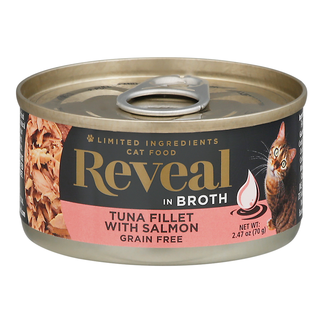 Reveal Grain Free Tuna Fillet with Salmon in Broth Cat Food