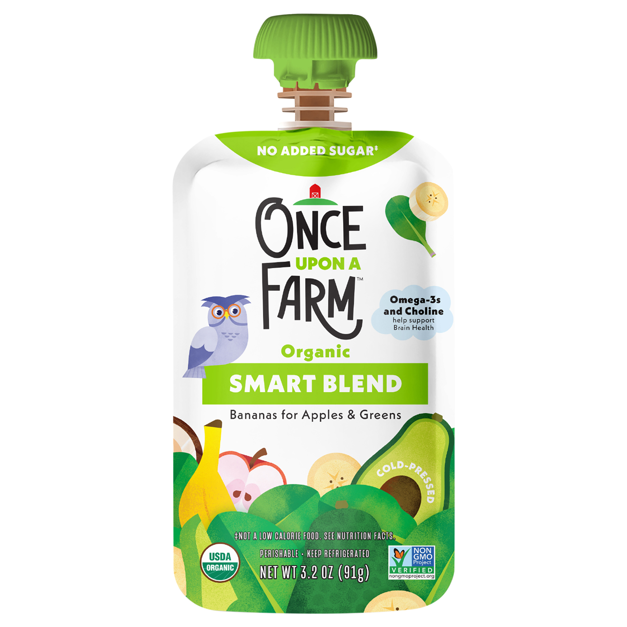 Once Upon a Farm Smart Blend Bananas for Apples & Greens Pouch,