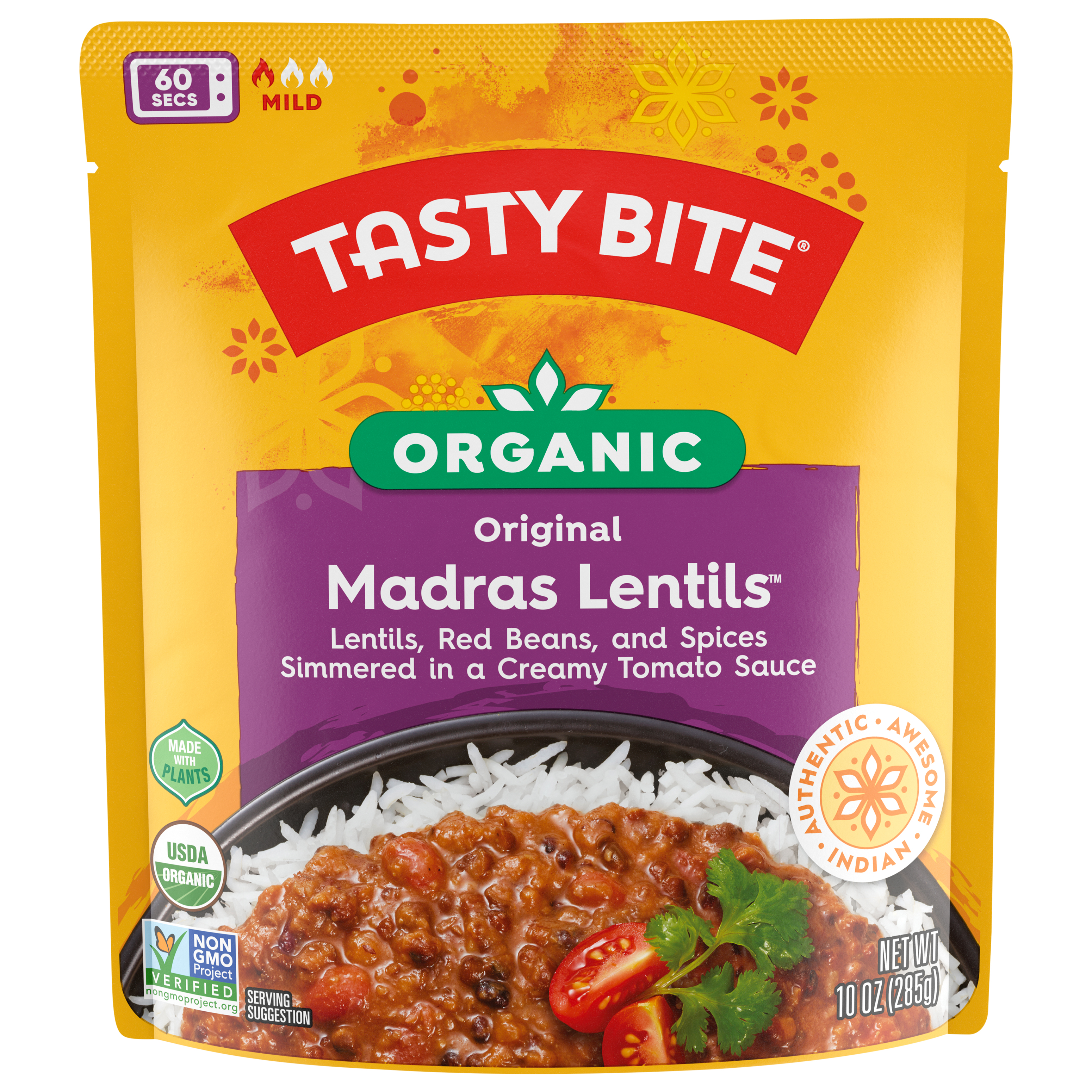 Tasty Bite Organic Indian Mild Original Madras Lentils