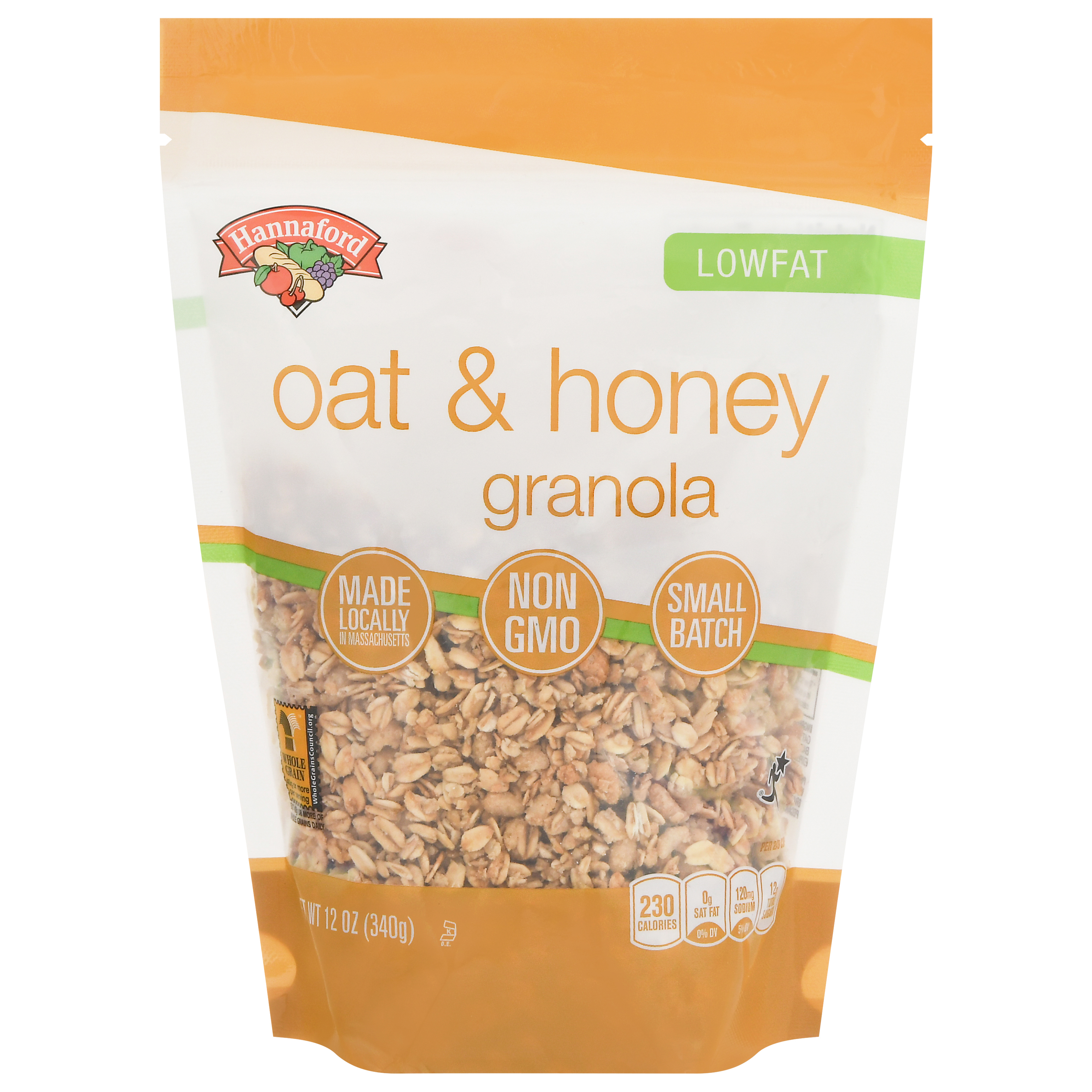 Hannaford Low Fat Oat & Honey Granola 12 oz