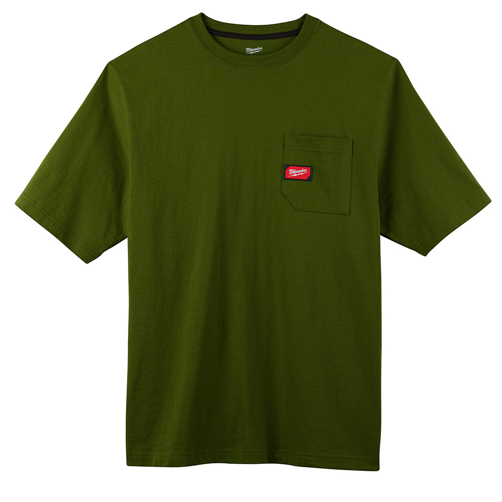 Heavy Duty Pocket T-Shirt - Short Sleeve - Green XL Image
