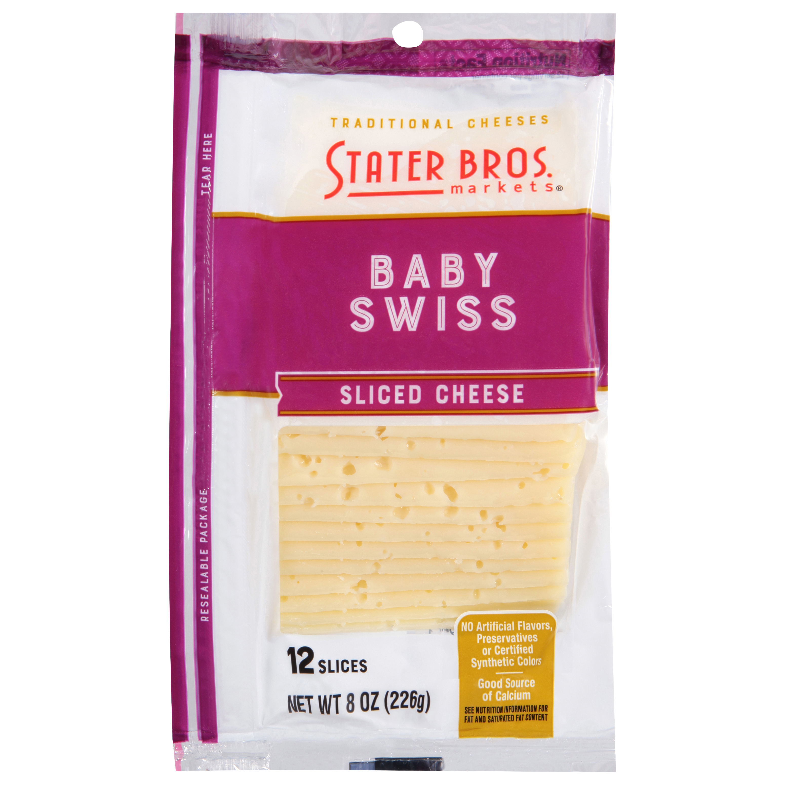 Stater Bros. Markets Baby Swiss Sliced Cheese 12 ea