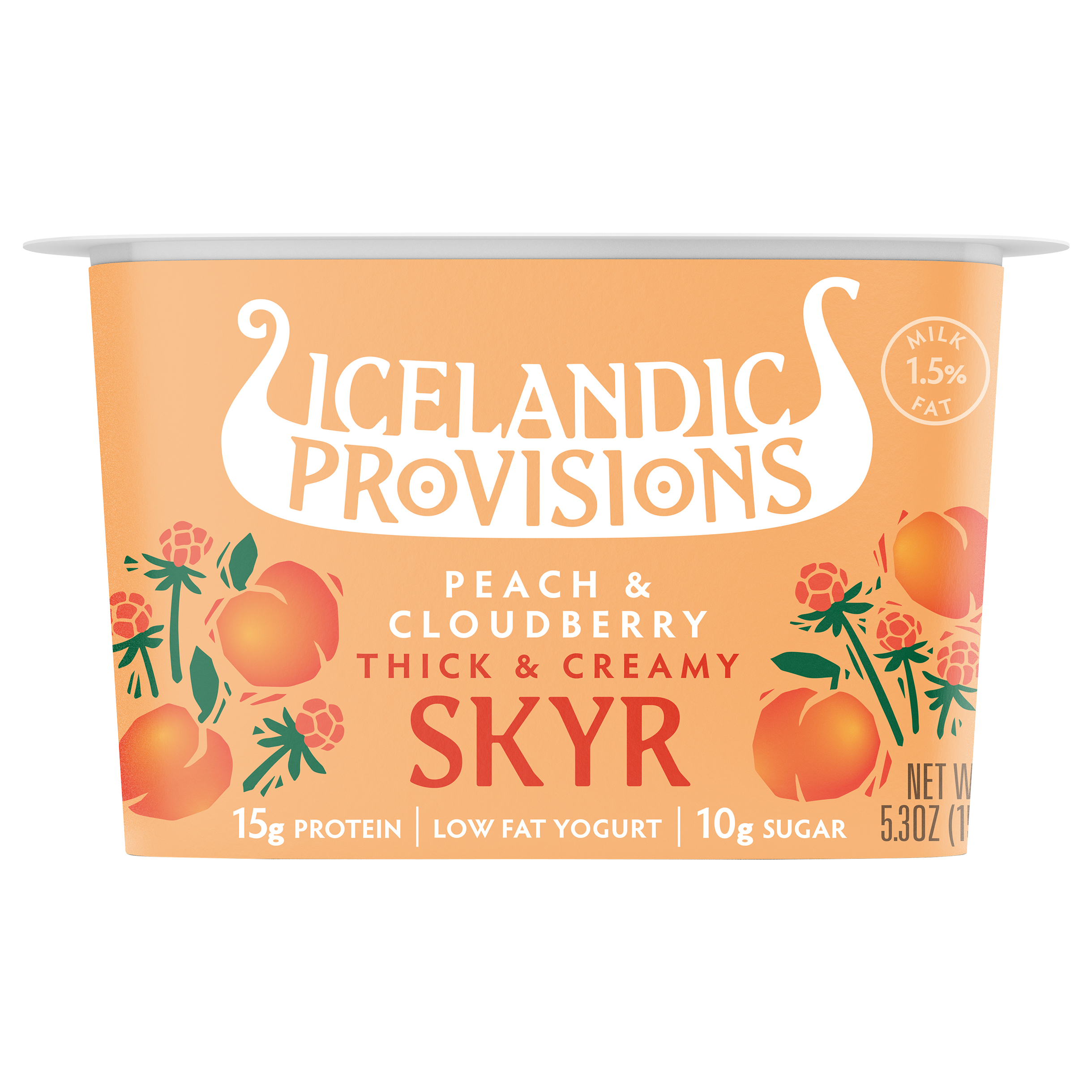 Icelandic Provisions Peach & Cloudberry Thick & Creamy Low Fat Skyr