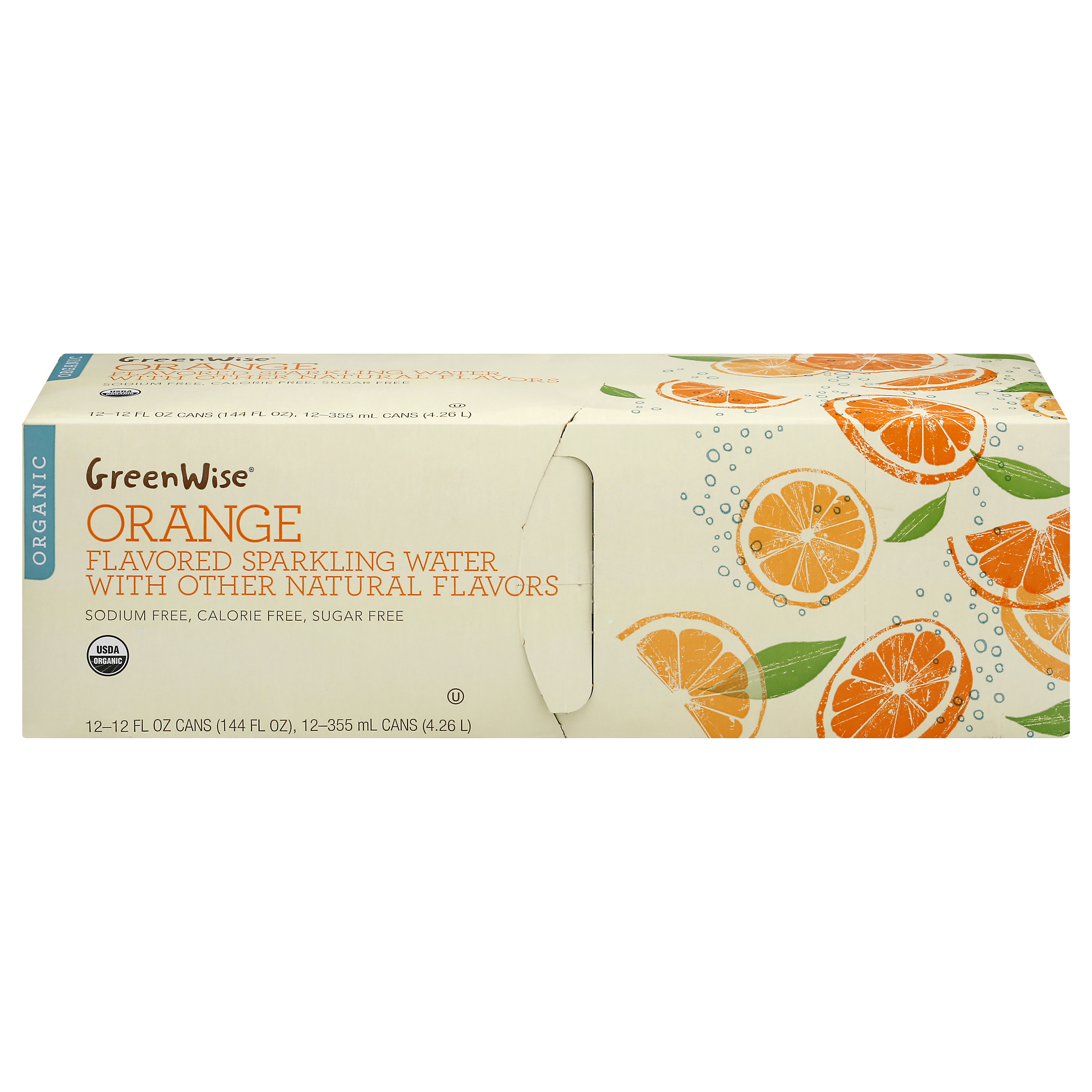 GreenWise Organic Orange Sparkling Water 12 ea CASE