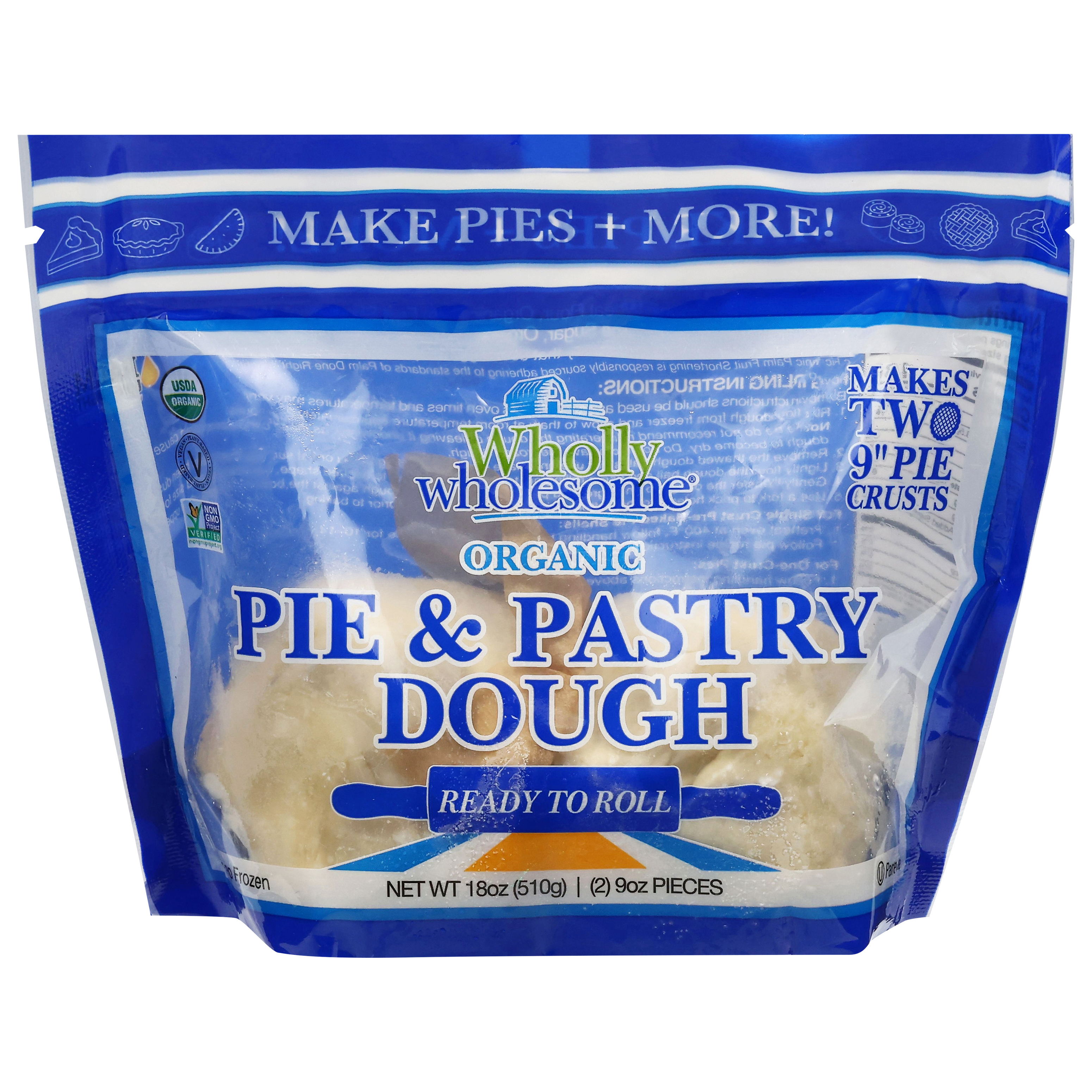 Wholly Wholesome Organic Pie & Pastry Dough 2 - 9 oz Pieces