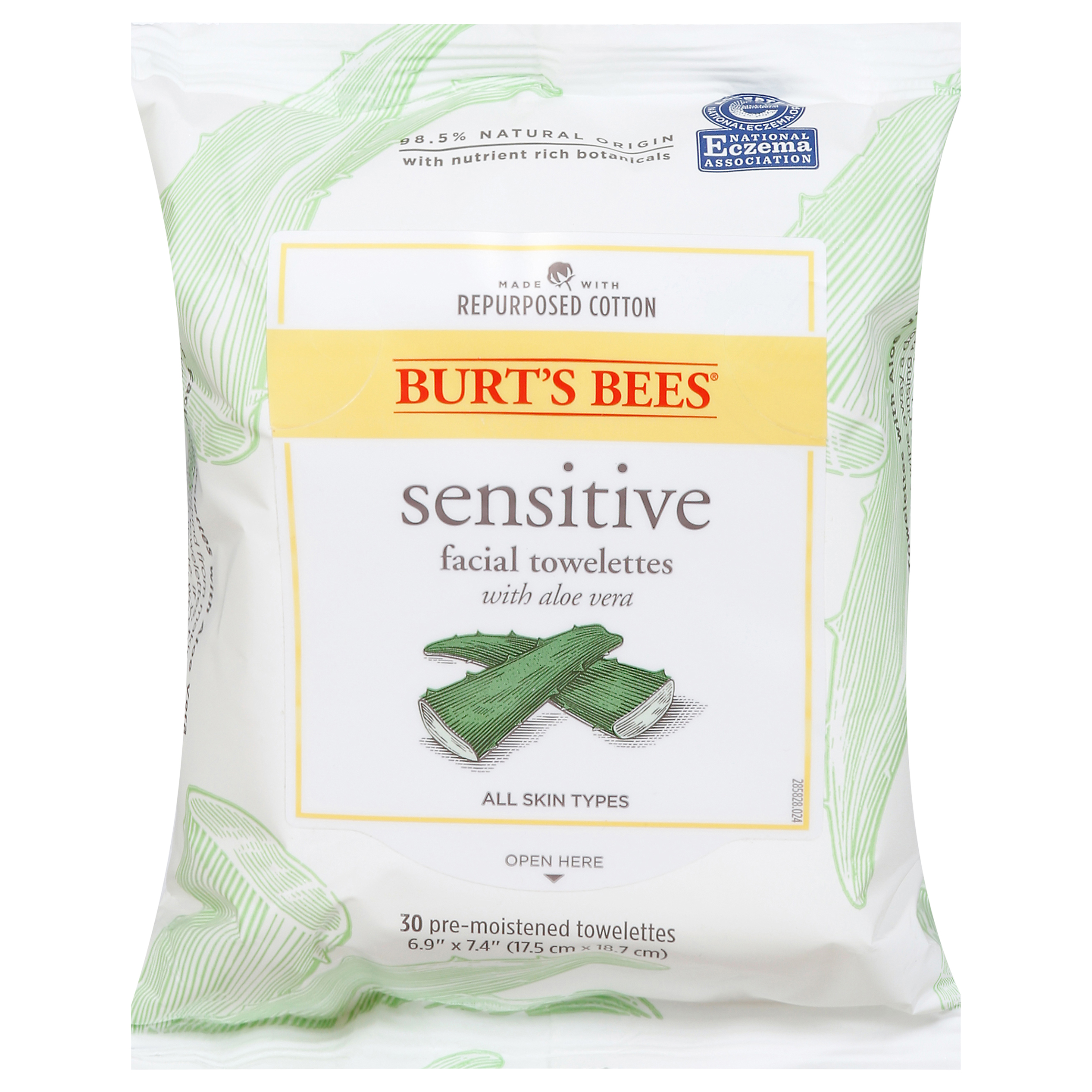 Burt's Bees with Aloe Vera Sensitive Facial Towelettes