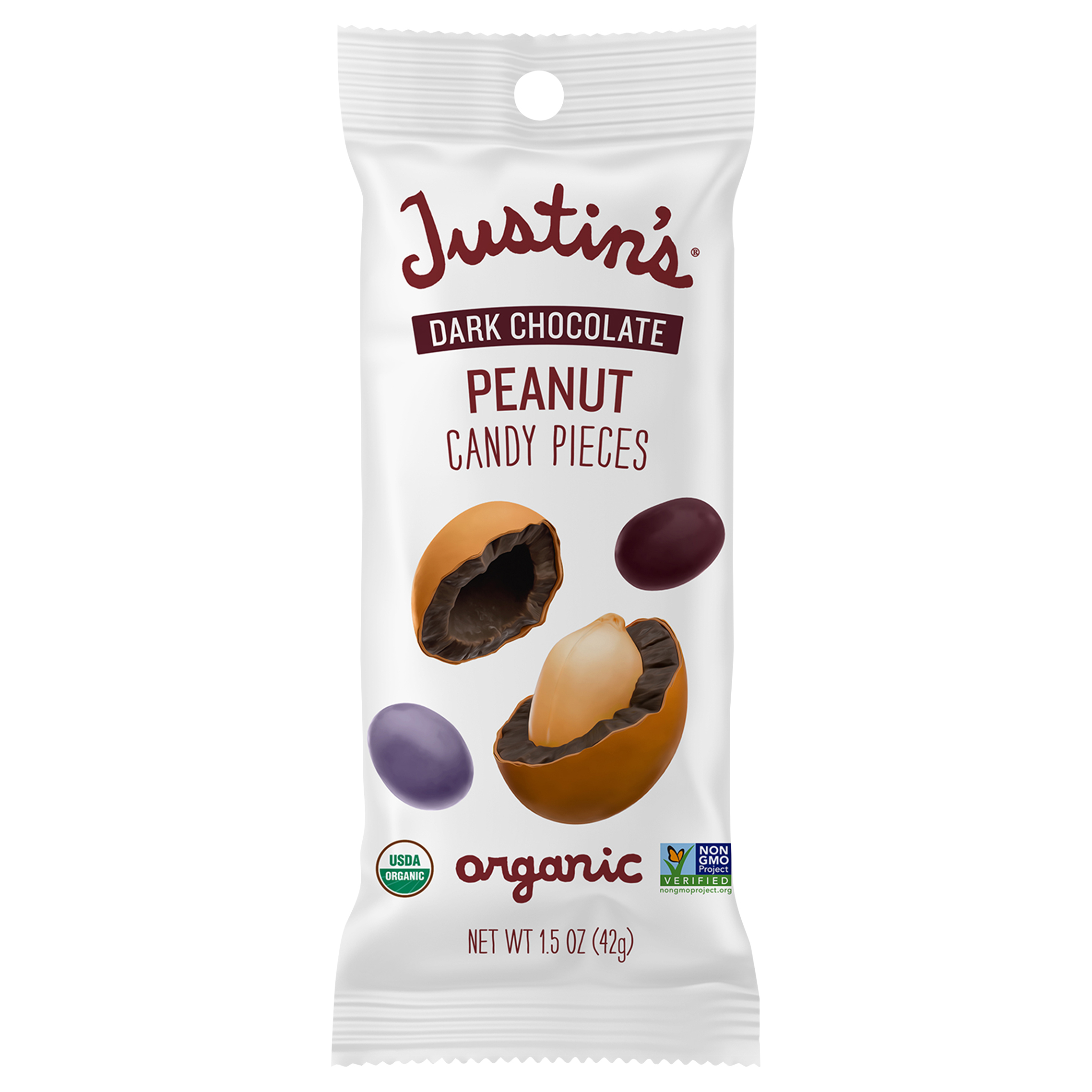 Justin’s Organic Dark Chocolate Peanut Candy Pieces,