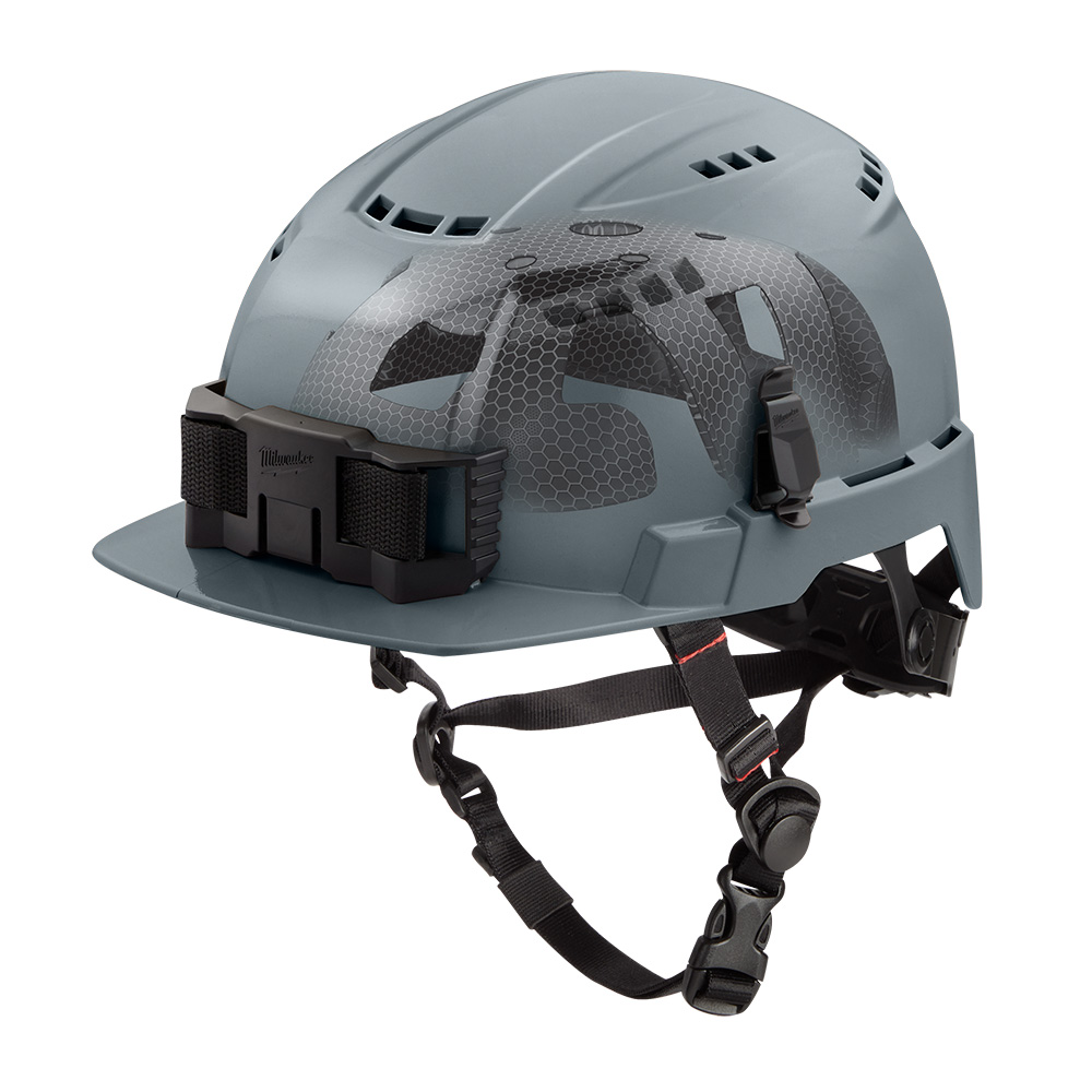 BOLT Gray Front Brim Vented Safety Helmet with IMPACT ARMOR Liner (USA) - Type 2, Class C
