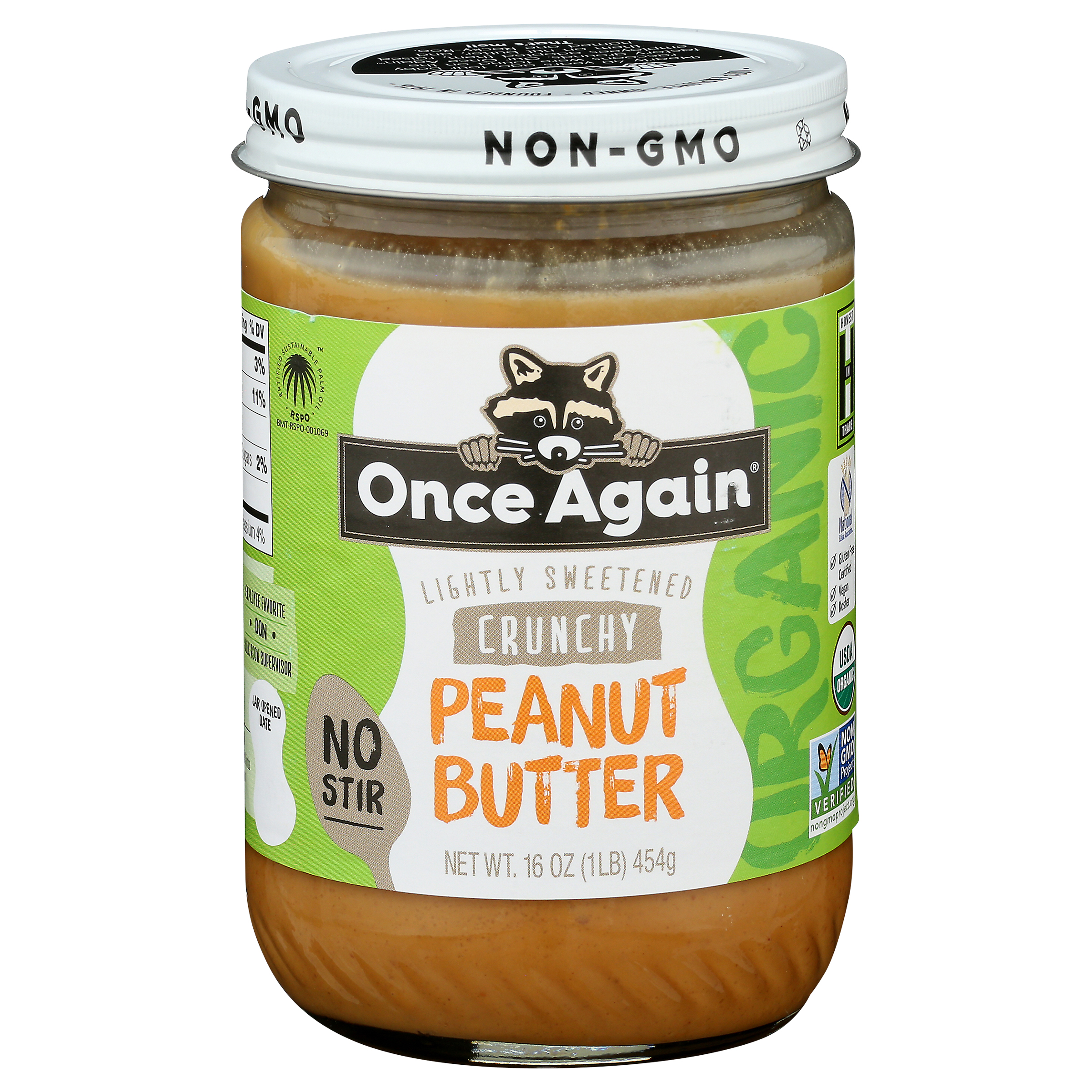 Once Again Organic Lightly Sweetened Crunchy Peanut Butter