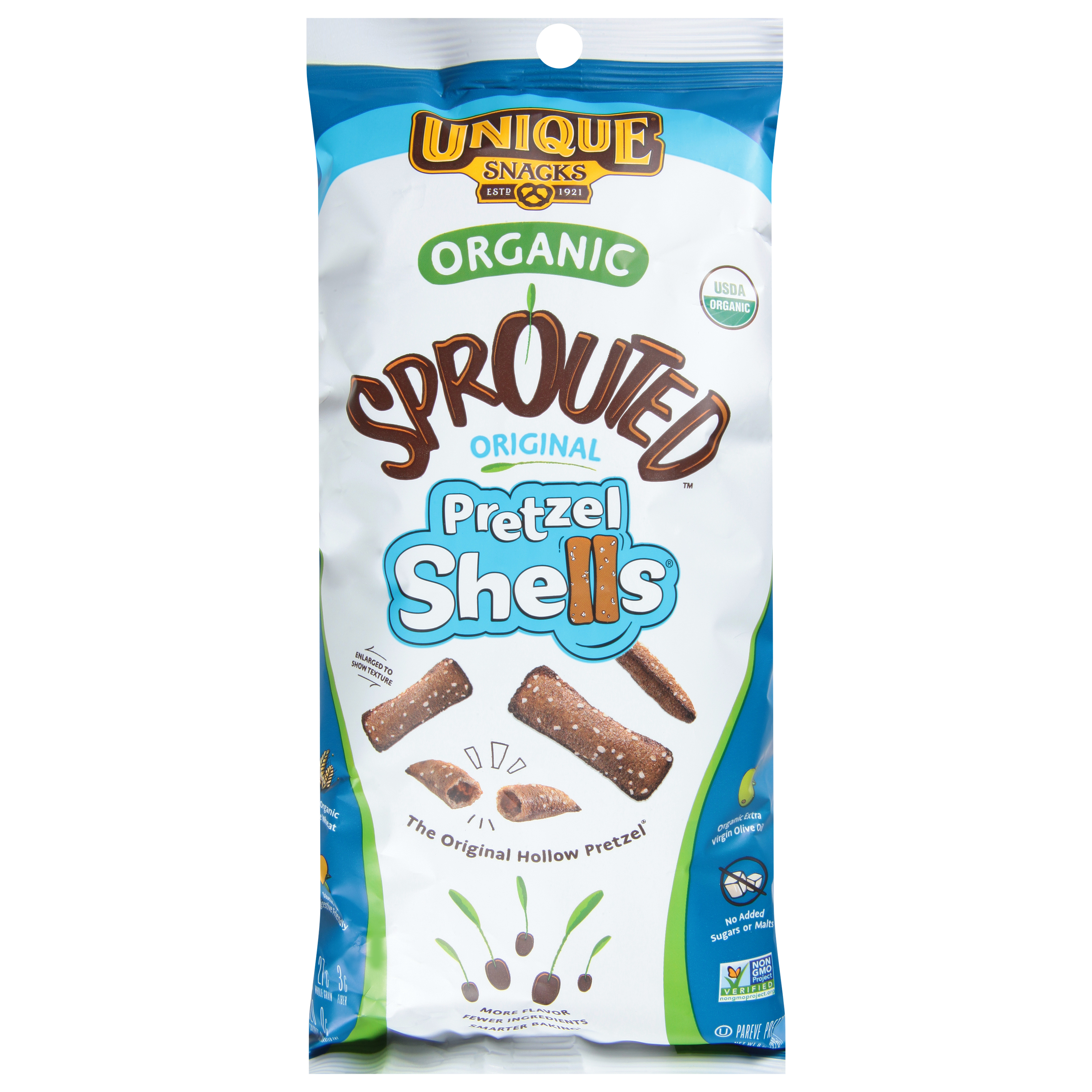 Unique Snacks Organic Sprouted Original Pretzel Shells
