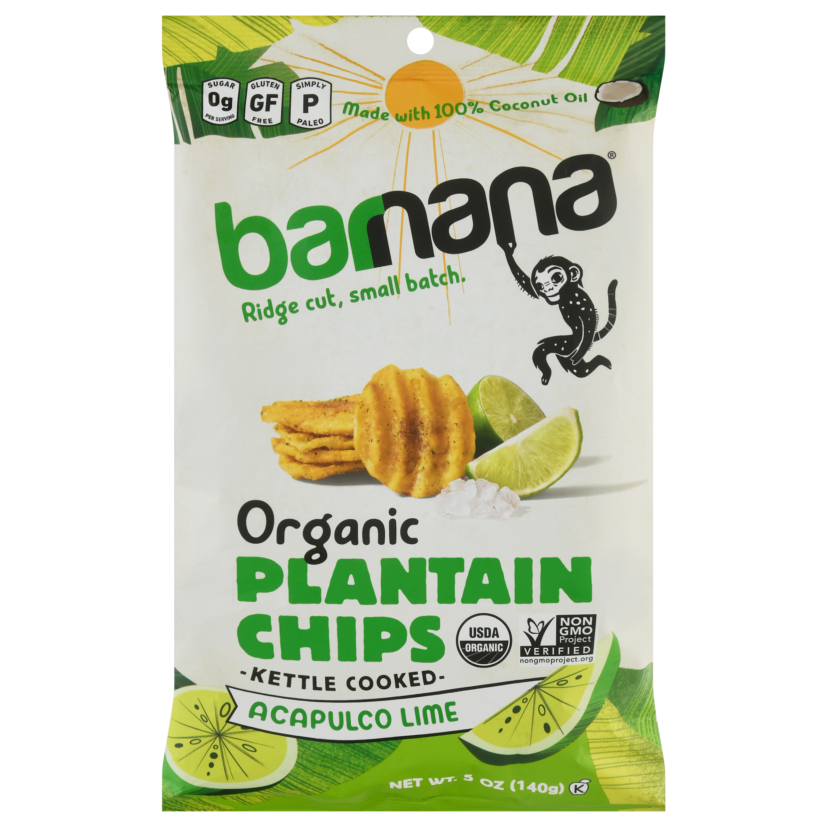Barnana Organic Kettle Cooked Acapulco Lime Plantain Chips