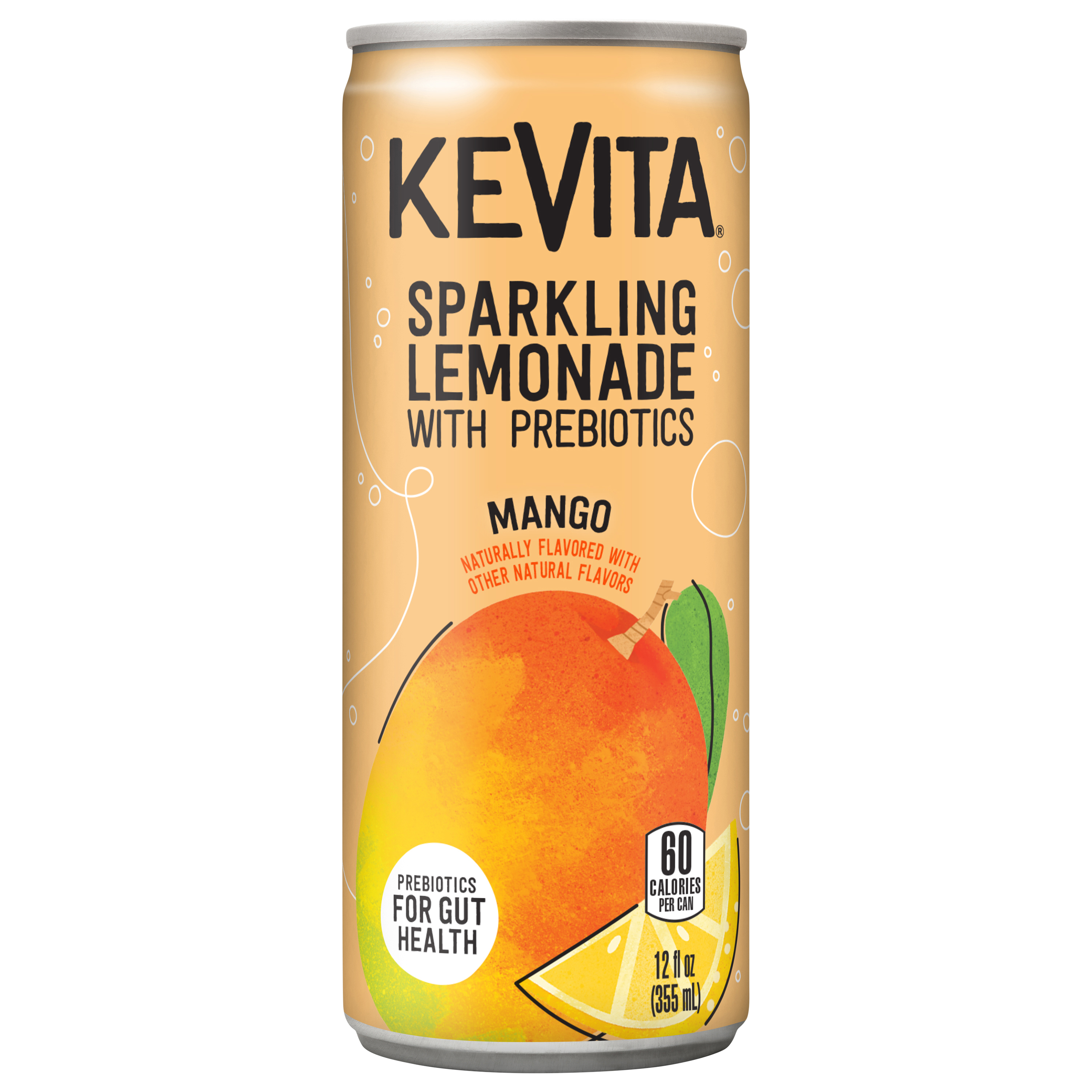 KeVita USDA Organic Probiotic Mango Lemonade Fruit Juice, 12 Fl Oz, Can