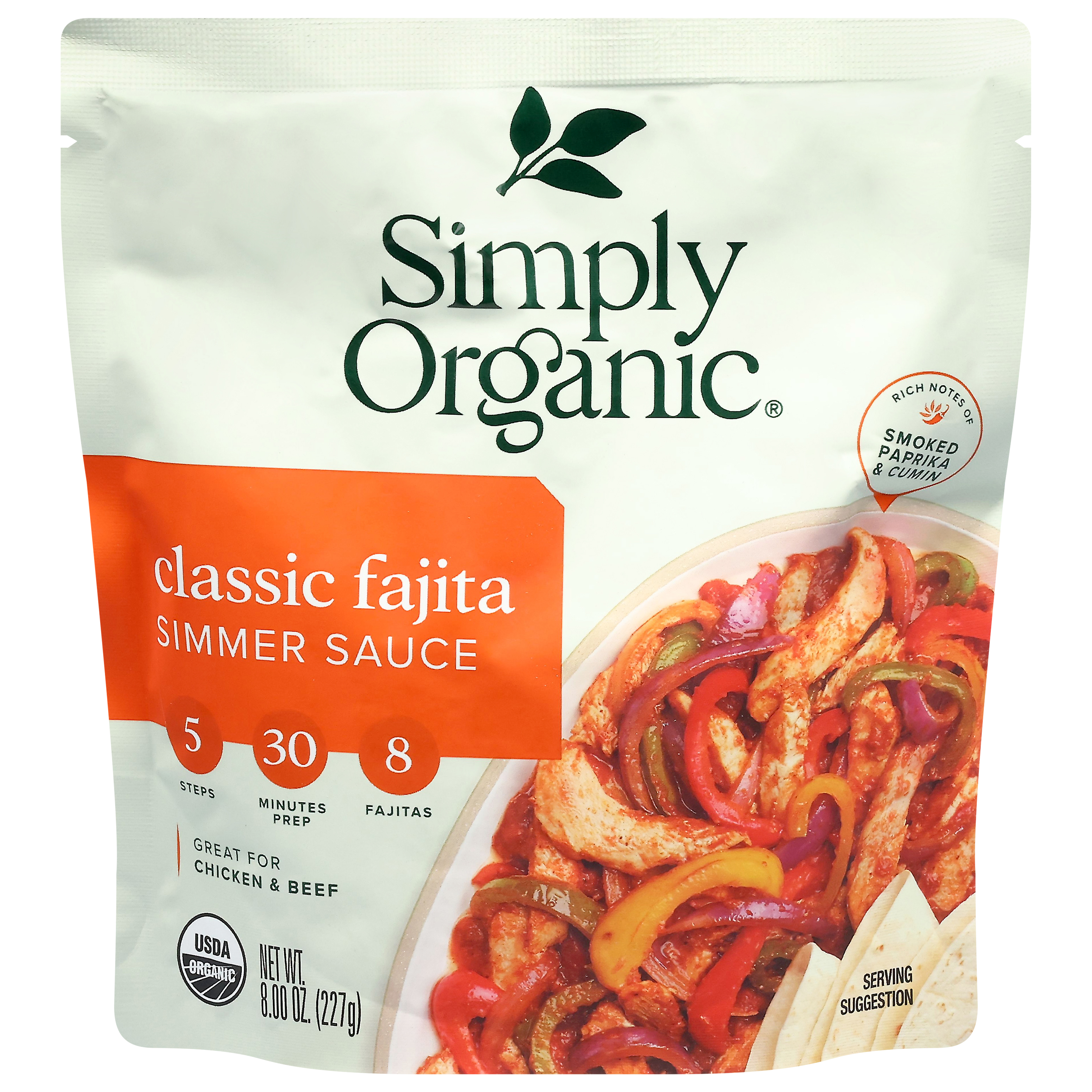 Simply Organic Classic Fajita Simmer Sauce