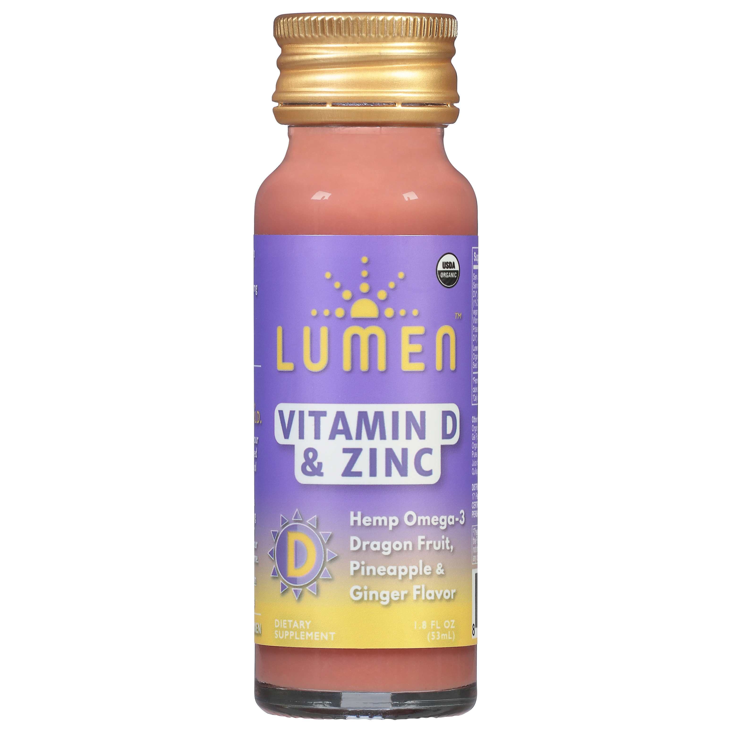 Lumen Hemp Omega-3 Dragon Fruit, Pineapple & Ginger Flavor Vitamin D & Zinc