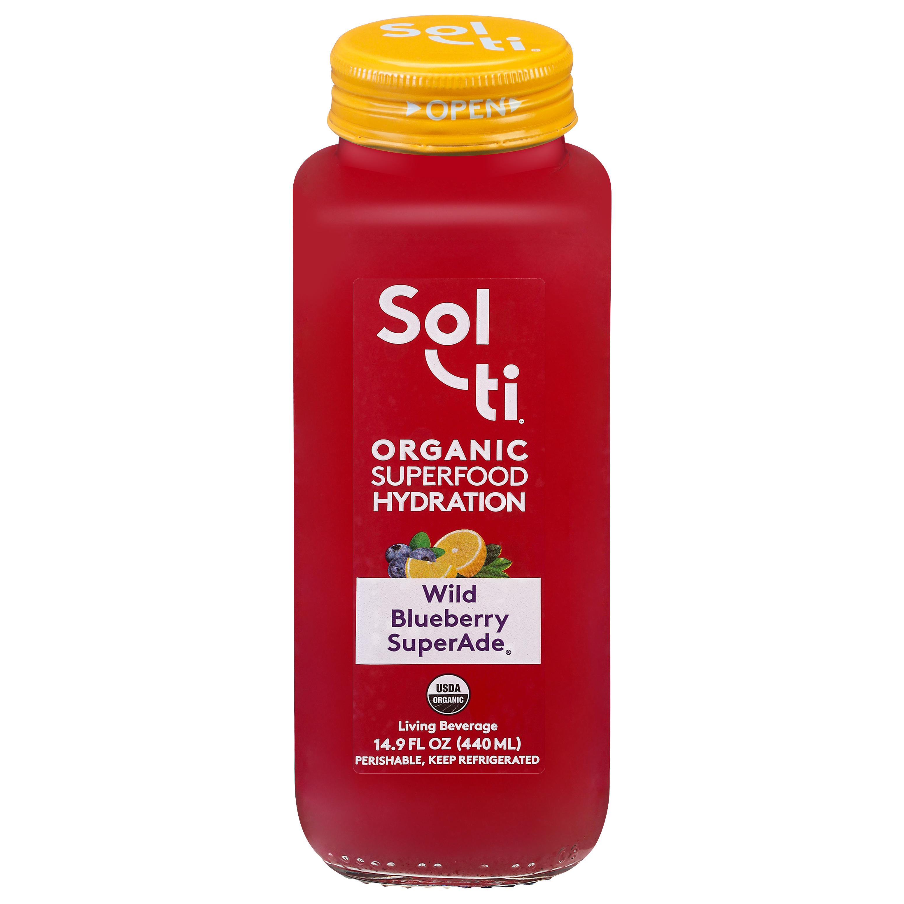 Sol-Ti Organic SuperFood Hydration Wild Blueberry SuperAde Living Beverage