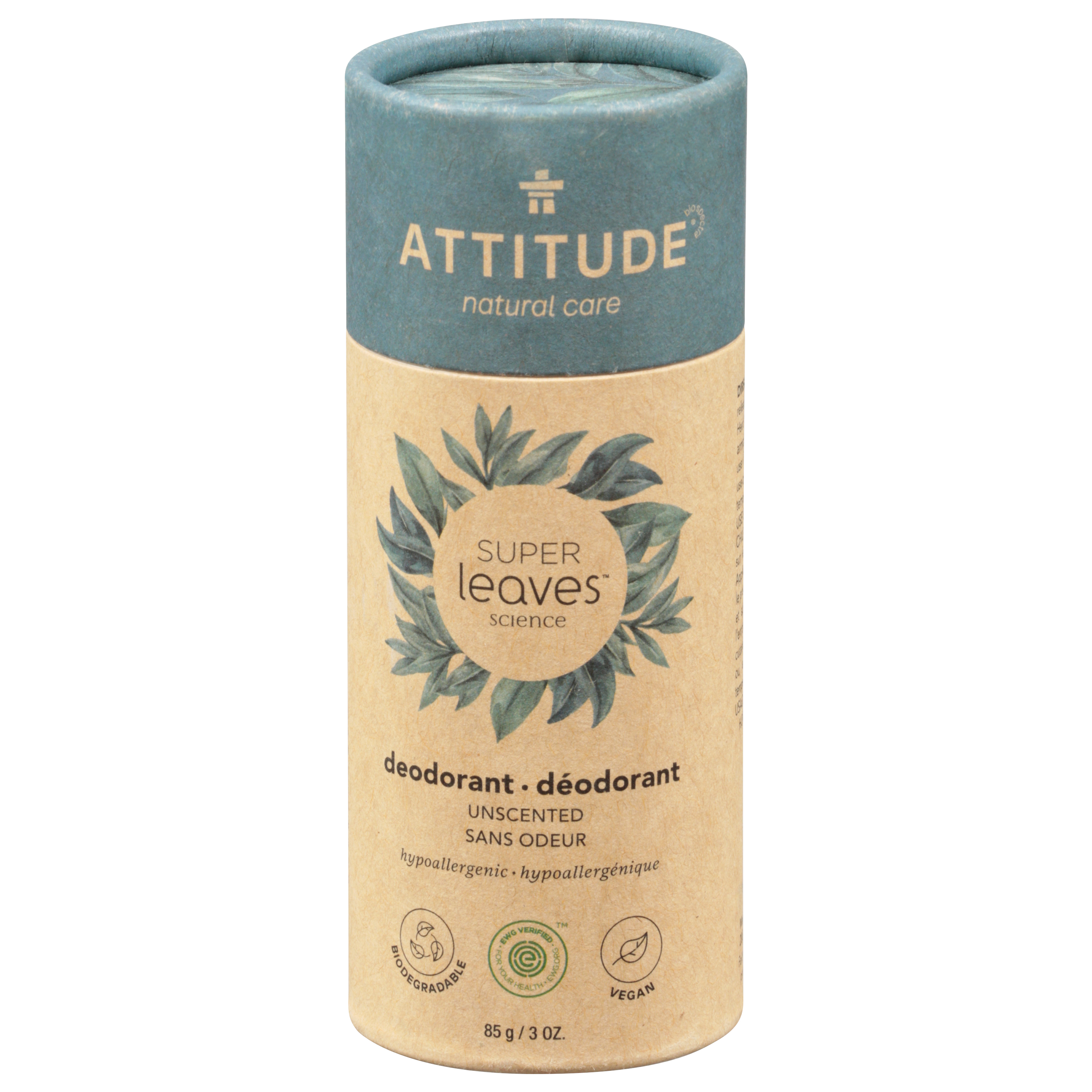 Attitude Super Leaves Science Unscented Deodorant