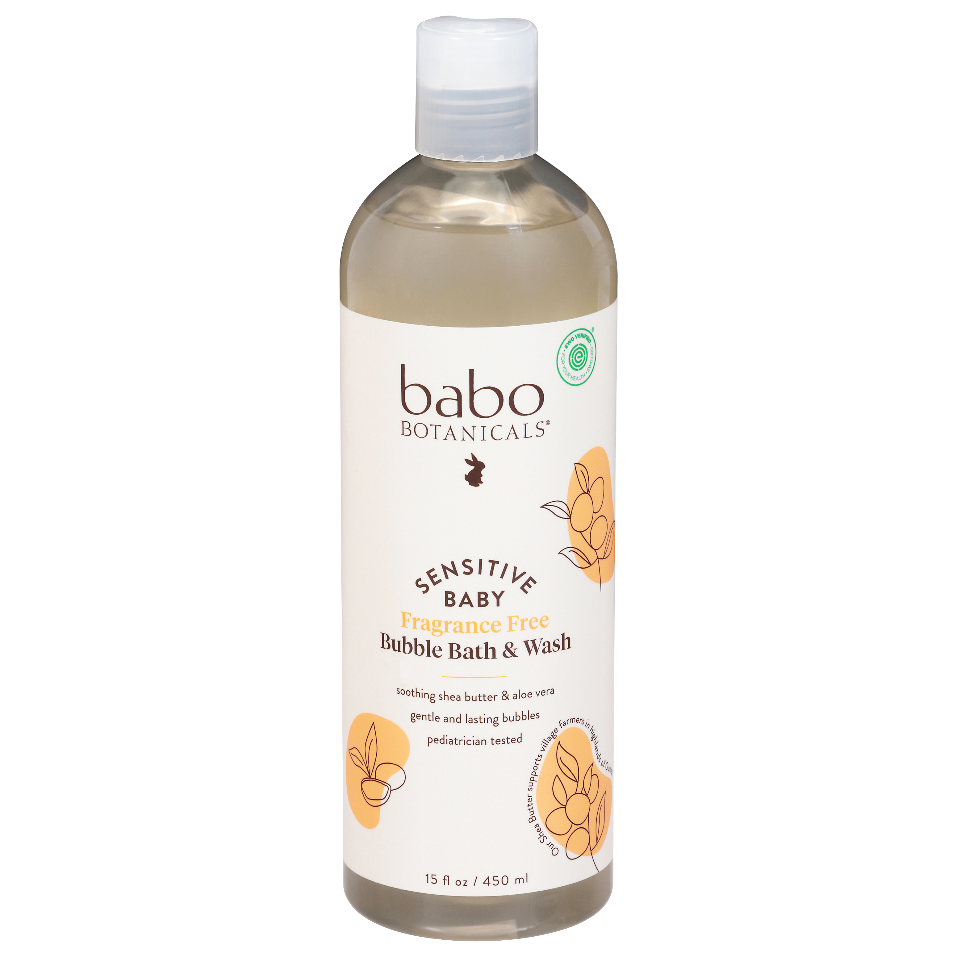 Babo Botanicals Sensitive Baby Fragrance Free Bubble Bath & Wash