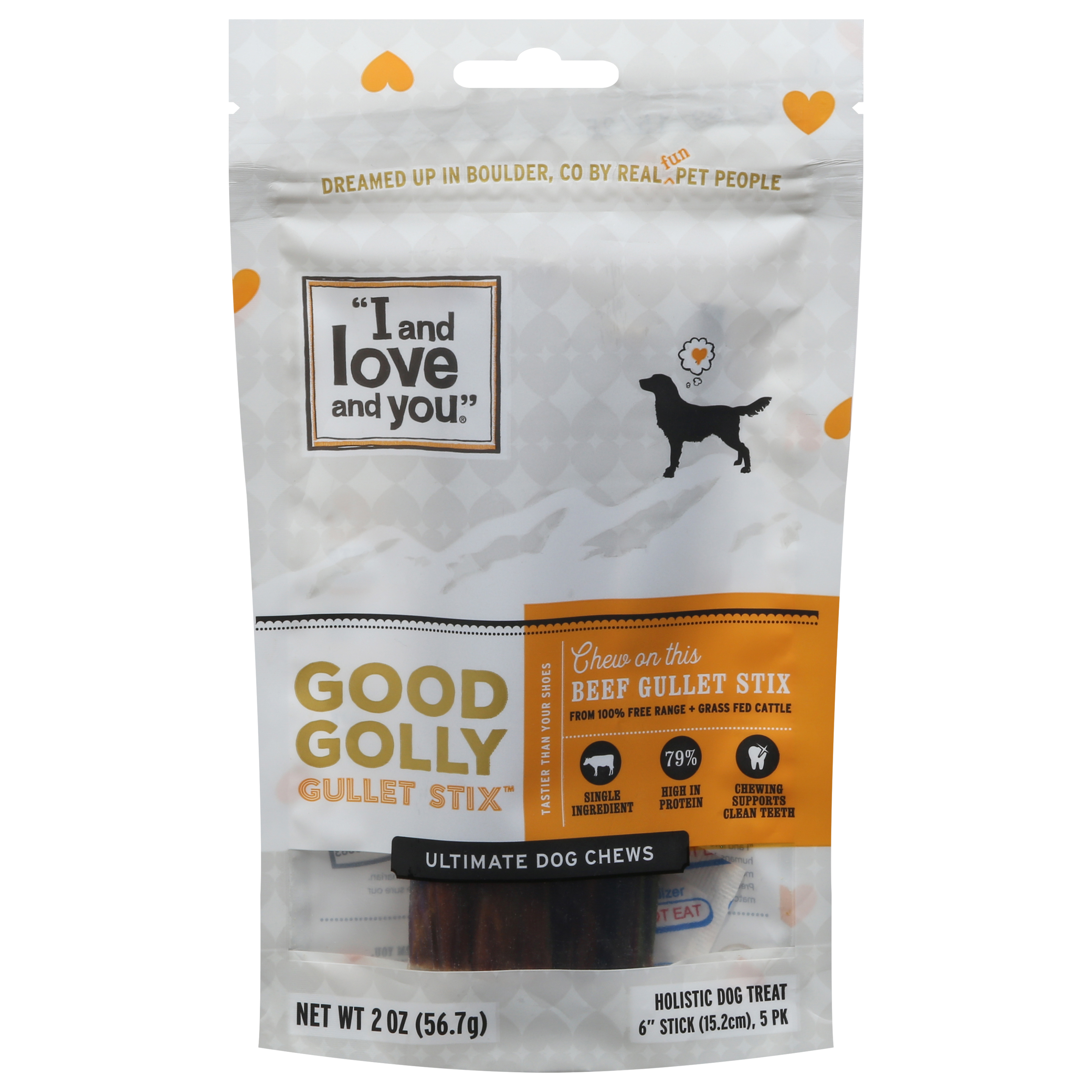I and Love and You Holistic Good Golly Gullet Stix Beef Dog Treat