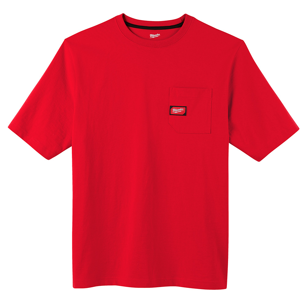 Heavy Duty Pocket T-Shirt - Short Sleeve - Red M Image